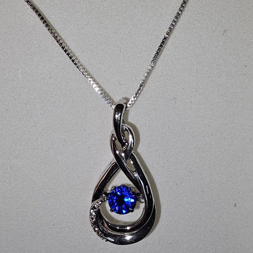 Kay Jewelers Blue Sapphire Necklace, specifically from their "Dancing Sapphire"
